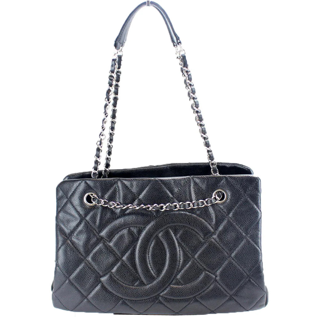 Timeless Shopper Tote Caviar | Keeks Designer Handbags