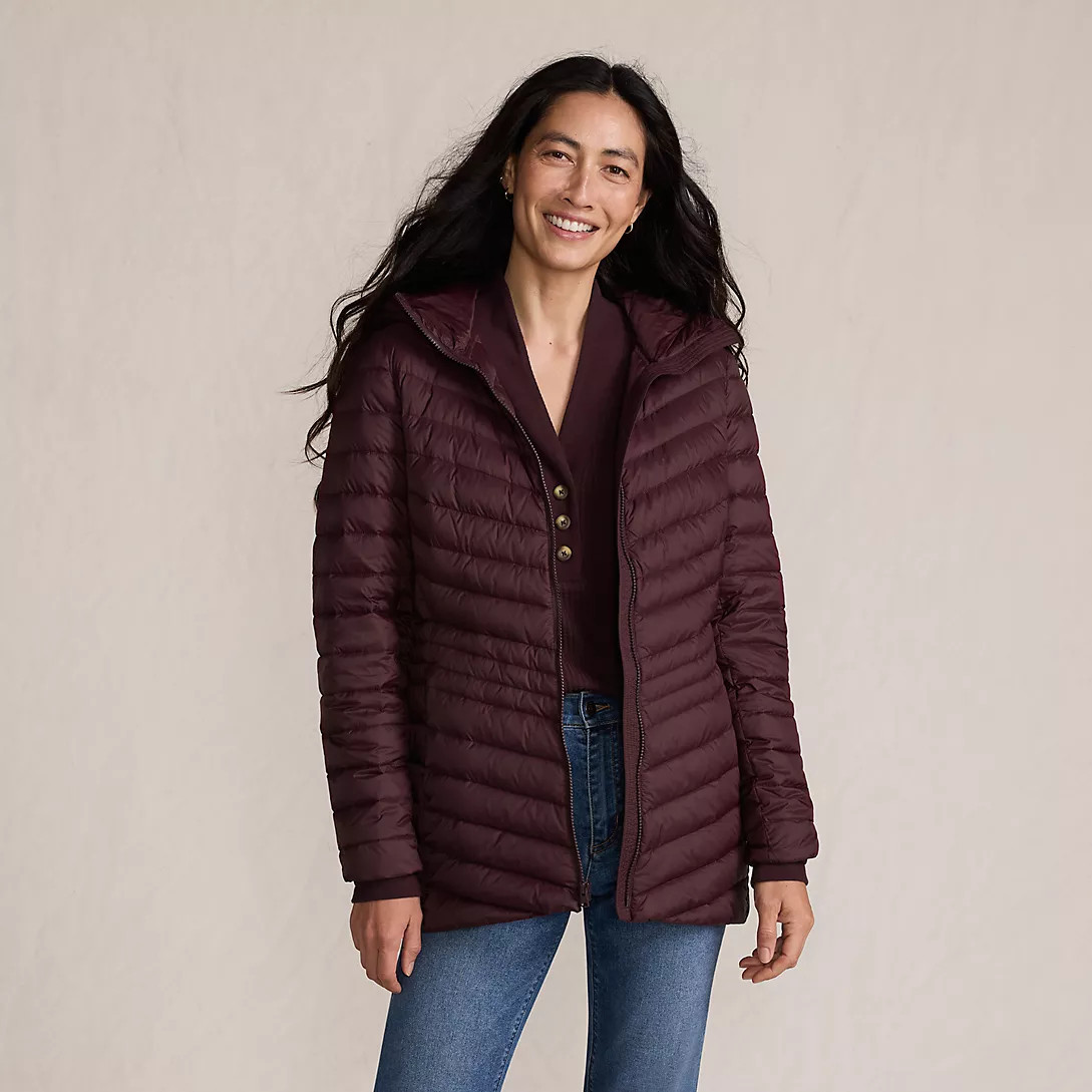 Wanderweight Packable Down Long Jacket | Lands' End (US)