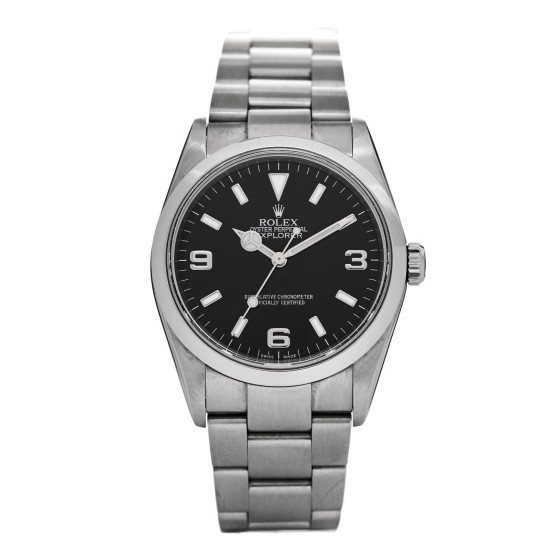 Stainless Steel 36mm Oyster Perpetual Explorer Watch Black 114270 | FASHIONPHILE (US)