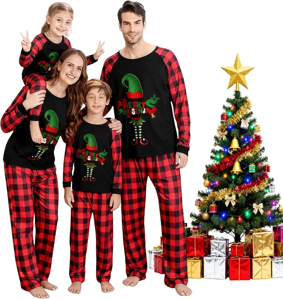 Christmas Pajamas Family Matching Pyjamas Womens PJs Pajamas Sleepwear Nightwear Set Christmas Pa... | Amazon (US)