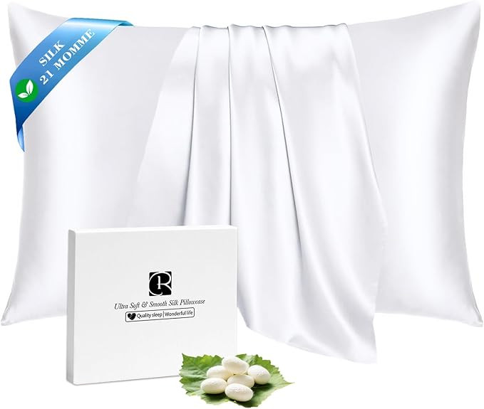 Ravmix Silk Pillowcase for Hair and Skin 21Momme Both Sides Mulberry Silk Pillow Case with Hidden... | Amazon (UK)