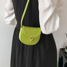 Mini Saddle Bag Green Flap PU | SHEIN