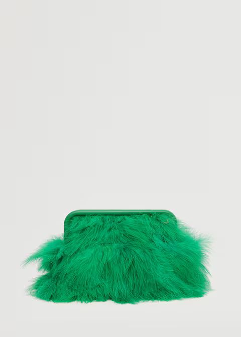 Feather clutch bag | MANGO (US)