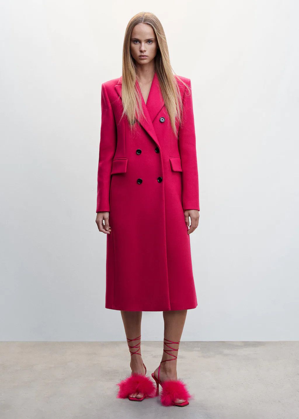 Wool double-breasted coat | Pink Coat Coats | Winter Coat Coats | Winter Outfit | MANGO (US)