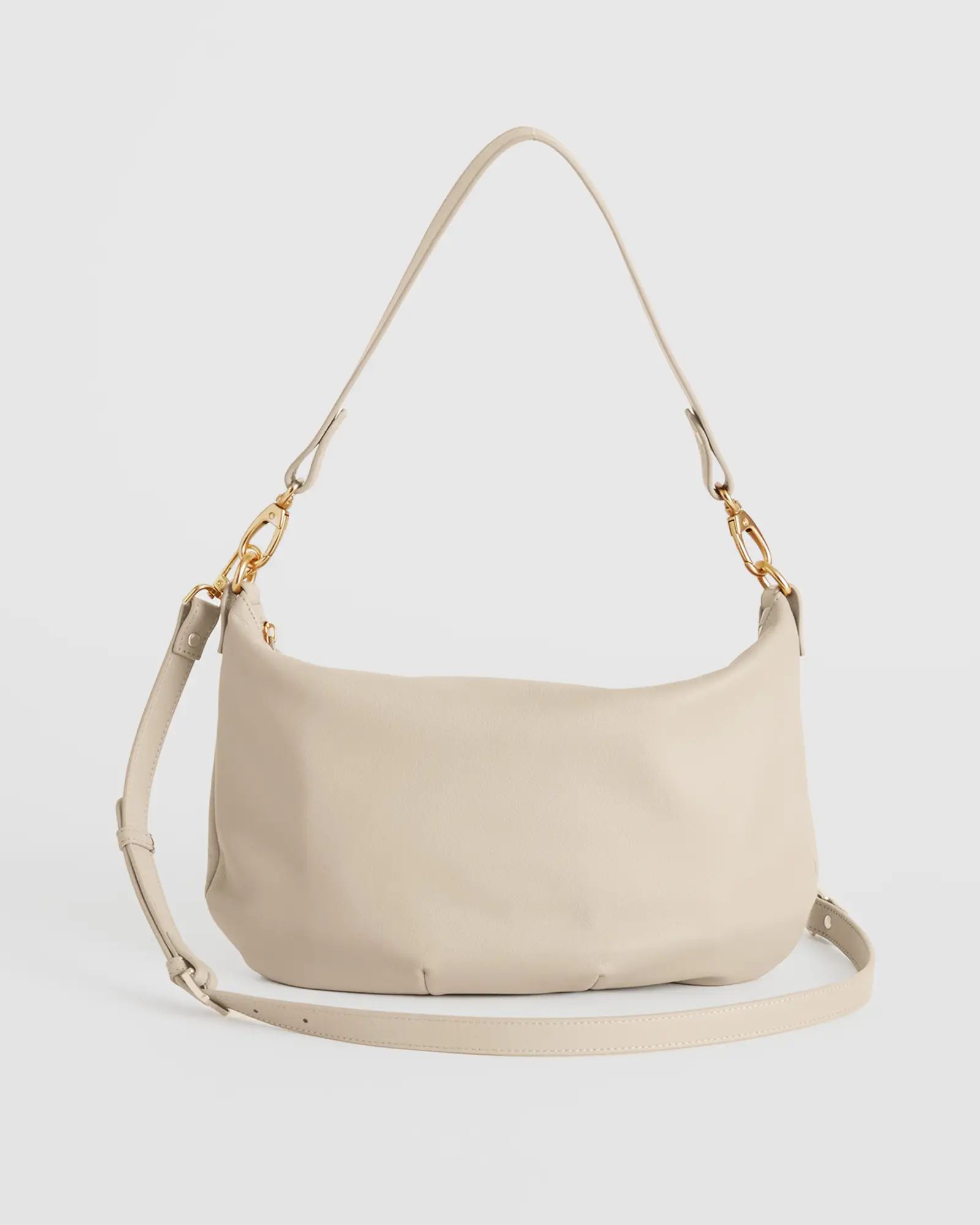 Italian Leather Convertible Crescent Shoulder Bag | Quince
