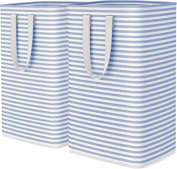 Lifewit 80L Large Laundry Baskets, Laundry Hampers Bags, 2 Pack, Blue | Amazon (US)