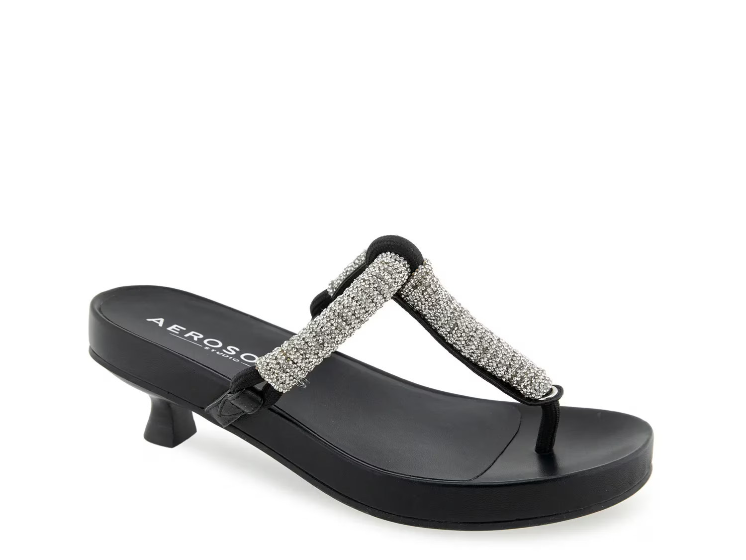 Aerosoles Crystal Rope Sandal | Women's | Black | Size 6.5 | Heels | Sandals | Kitten | DSW