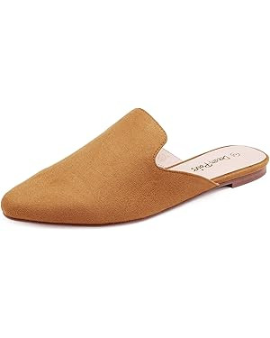 DREAM PAIRS Women's Flat Mules Pointed Toe Backless Loafer Shoes | Amazon (US)