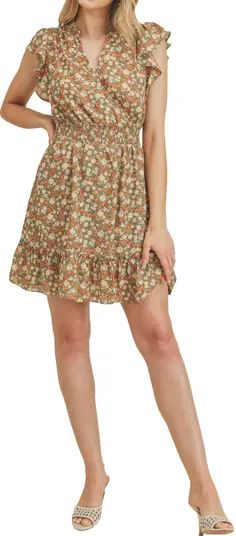 Lush Smocked Flutter Sleeve Mini Dress | Nordstromrack | Nordstrom Rack