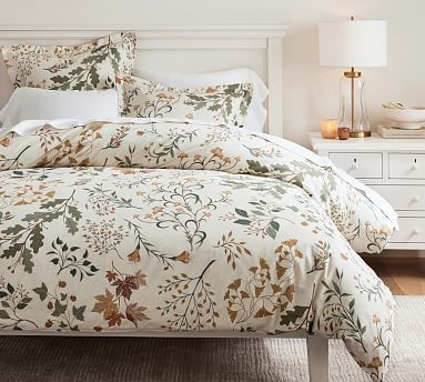 Autumn Botanical Percale Duvet Cover | Pottery Barn (US)