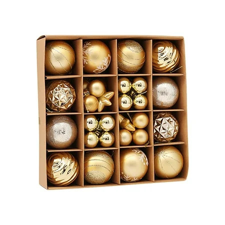 Black Friday Deals 2022! SuoKom Christmas Balls 42Pcs Gold Christmas Balls Hanging Ornaments Shatter | Walmart (US)