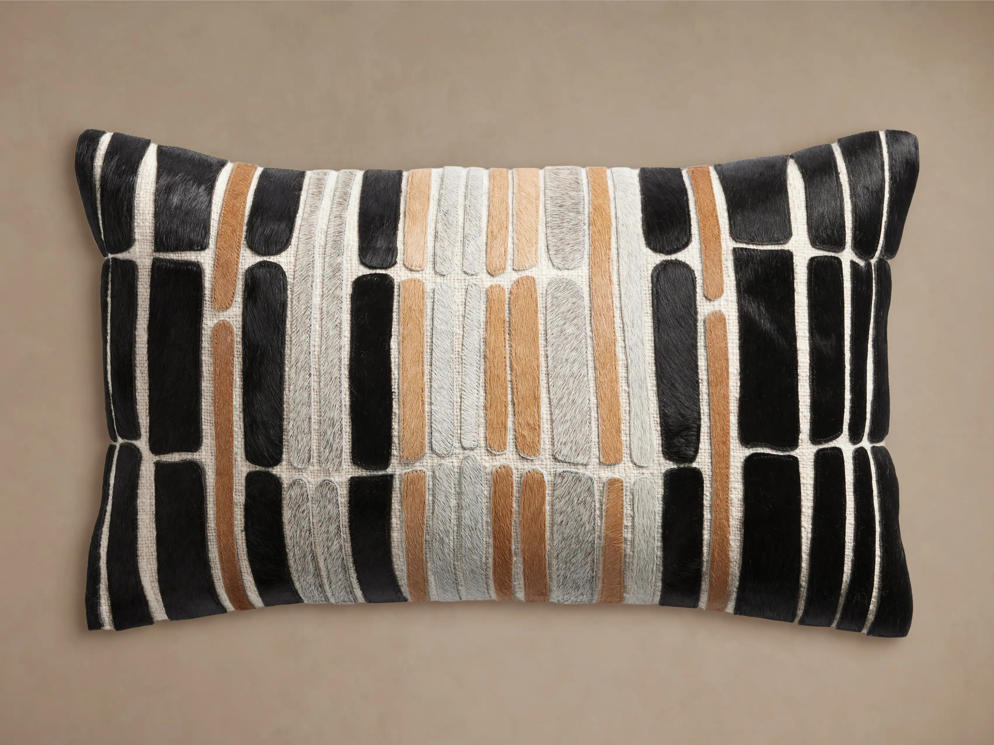 Pieced Hide Lumbar Pillow Cover | Arhaus