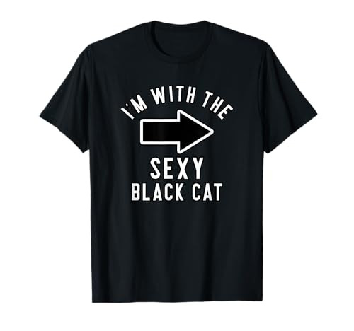 Couples Halloween Costume Shirts I'm With The Sexy Black Cat T-Shirt | Amazon (US)