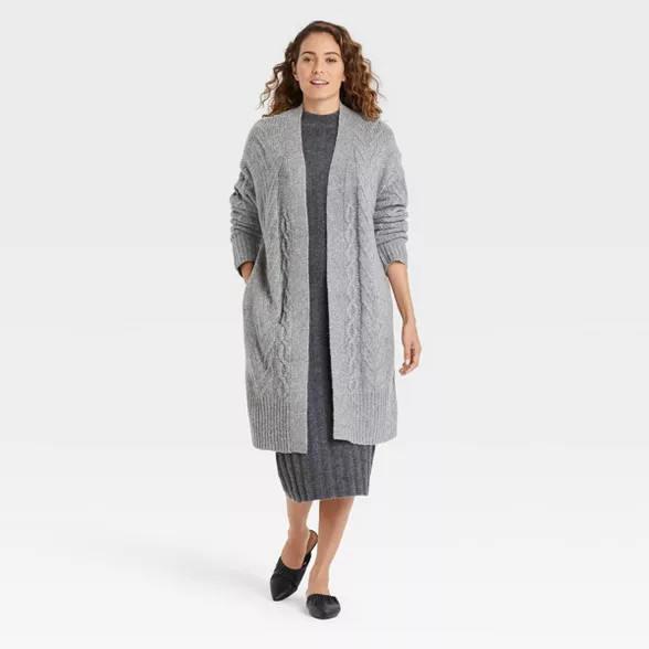Women's Cable Knit Open-Front Cardigan - A New Day™ | Target