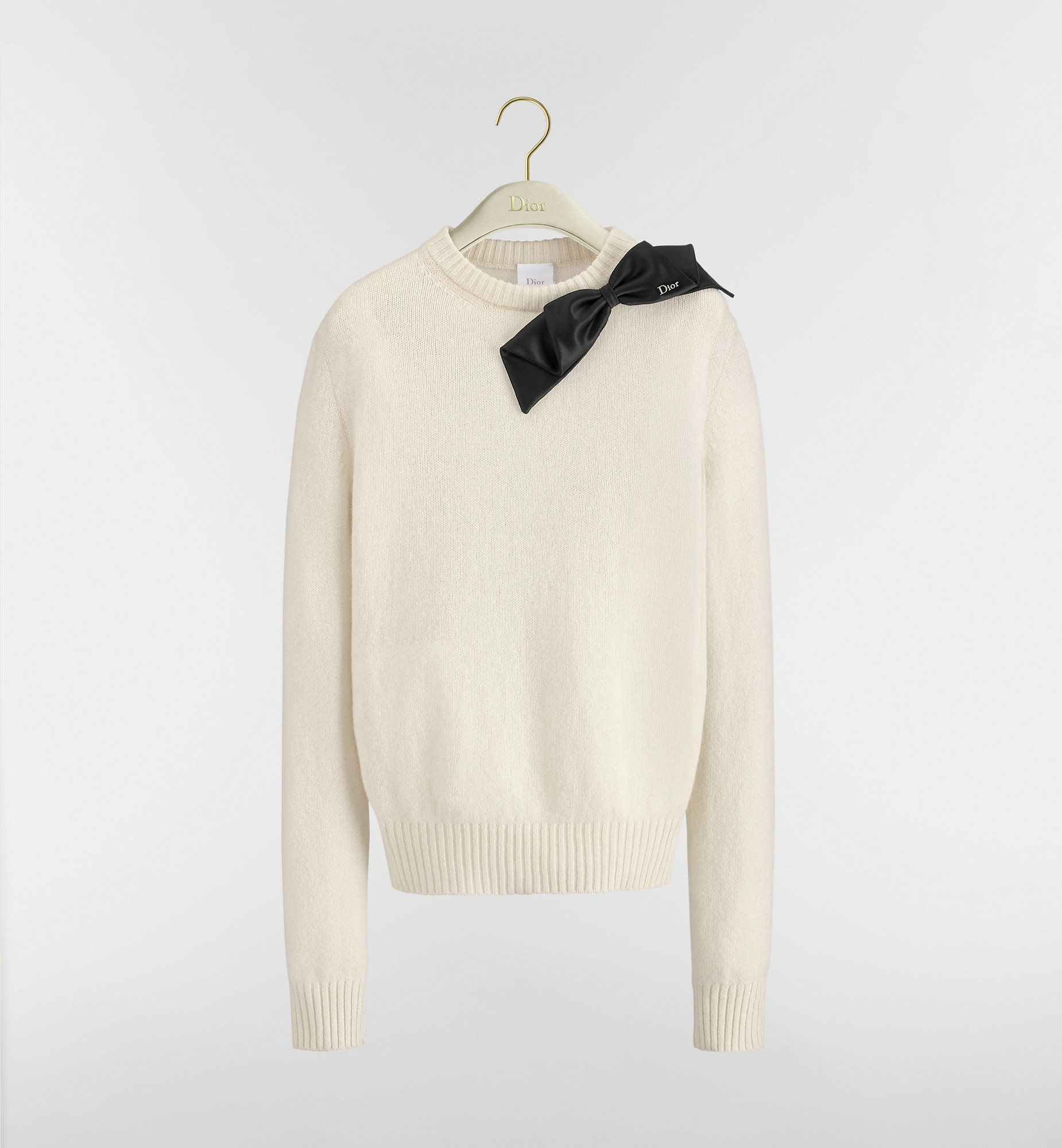 Cropped Sweater Ecru Wool and Cashmere Knit | DIOR | Christian Dior Parfums UK