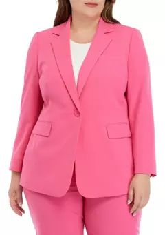 THE LIMITED Plus Size One Button Notch Collar Jacket | Belk