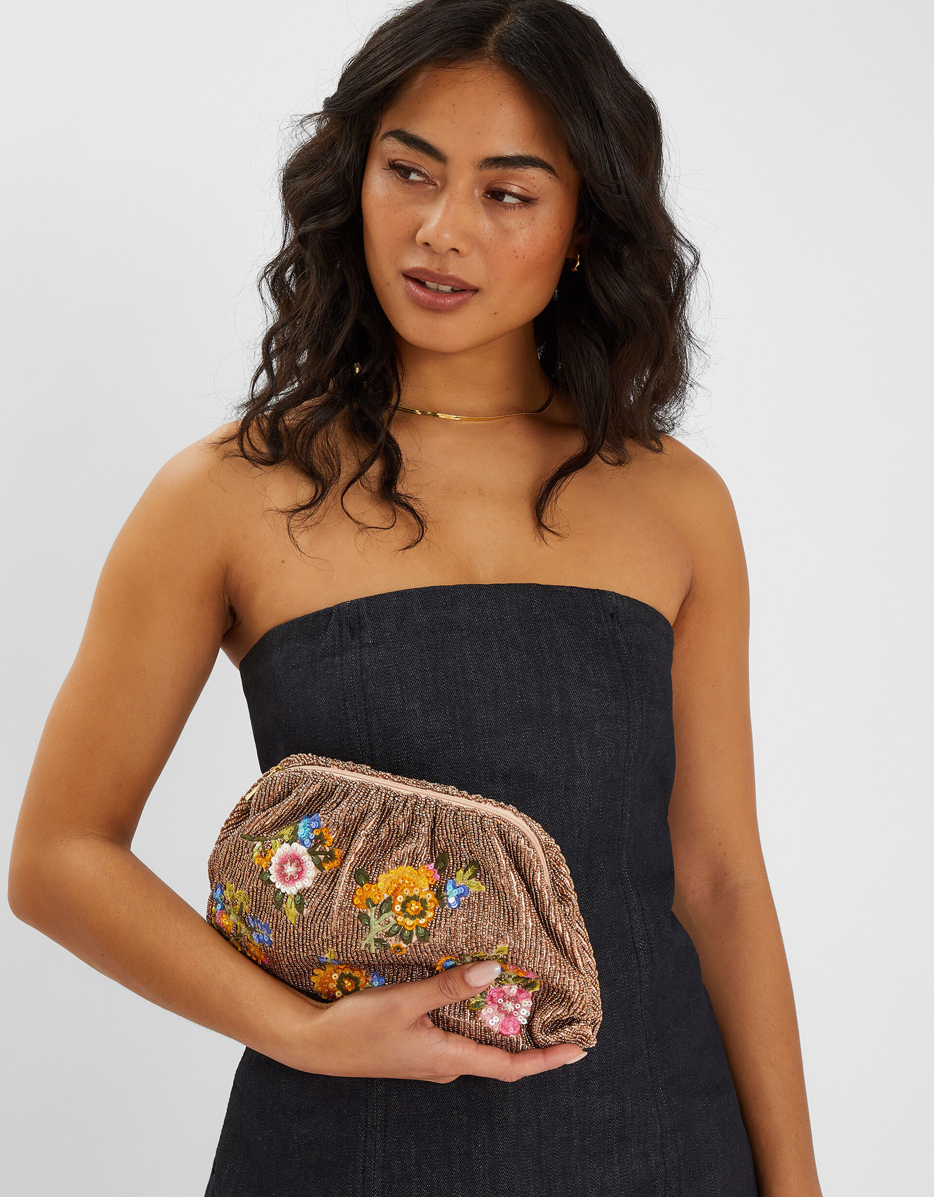 Hand-Beaded Floral Clutch Bag | Accessorize (Global)