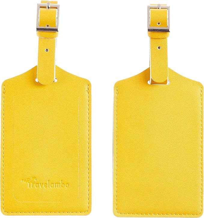 Travelambo Luggage Tag Faux Leather for Suitcase Women Kids Funny Cute | Amazon (US)
