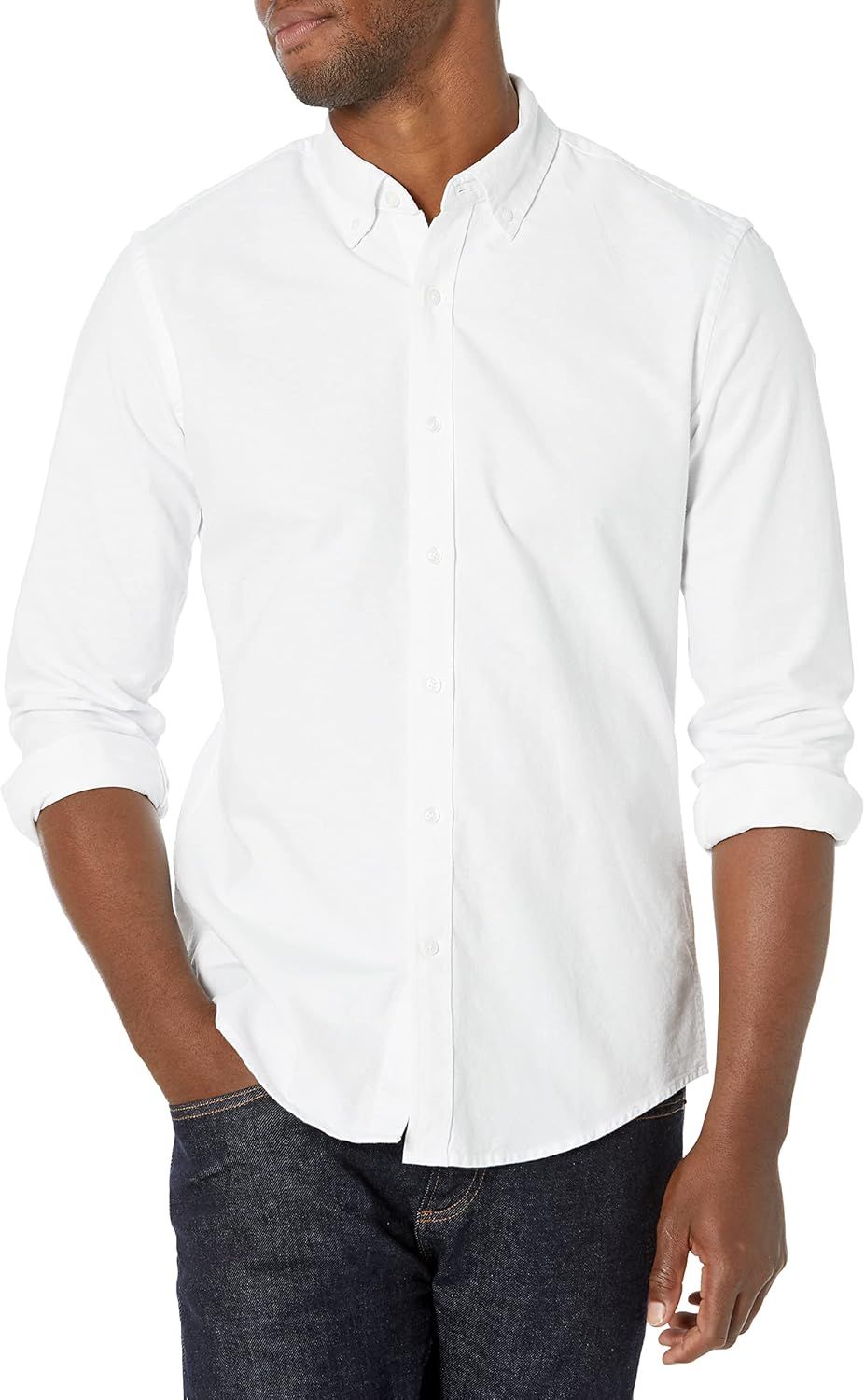 Amazon Essentials Men's Slim-Fit Long-Sleeve Pocket Oxford Shirt | Amazon (US)