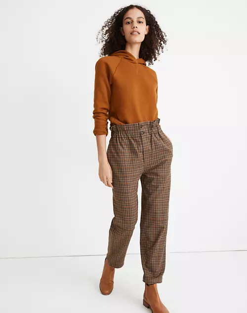 Plaid Paperbag Tapered Pants | Madewell