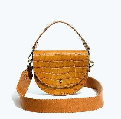 NWT Madewell by J.Crew The Small Richmond Saddle Bag Crocodile Embossed Leather  | eBay | eBay US