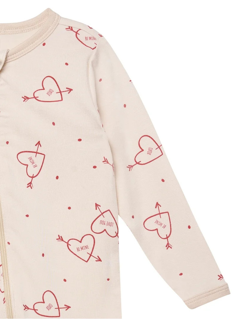 Modern Moments by Gerber Baby Neutral Viscose Valentine´s Day Sleep ´N Play Footed Pajamas, Siz... | Walmart (US)