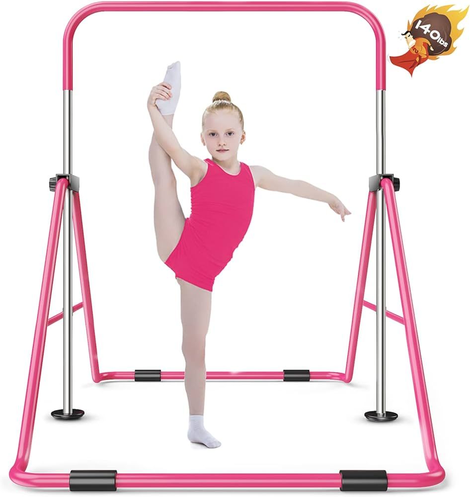 Safly Fun Expandable Gymnastics Bar for Kids - Height Adjustable Junior Training Bar for Home, Fo... | Amazon (US)