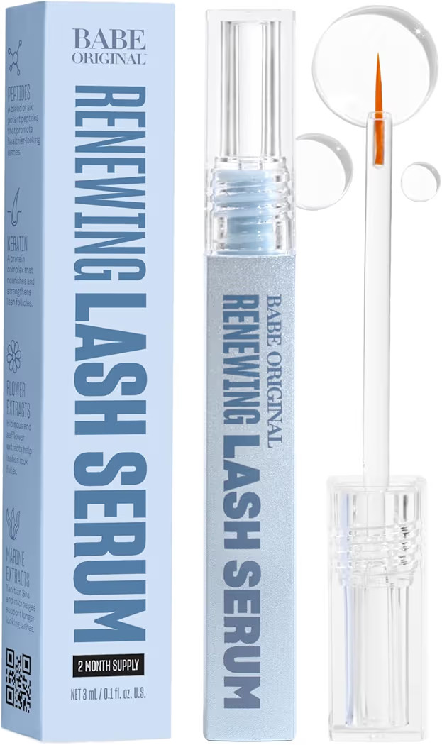 BABE ORIGINAL Renewing Lash Serum – Peptide-Infused Eyelash Serum for Fuller, Longer-Looking Na... | Amazon (US)