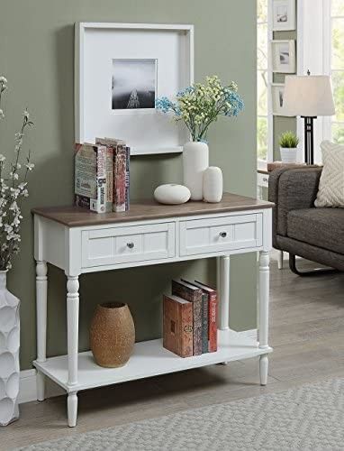 French Country Two Drawer Hall Table, Driftwood / White | Amazon (US)