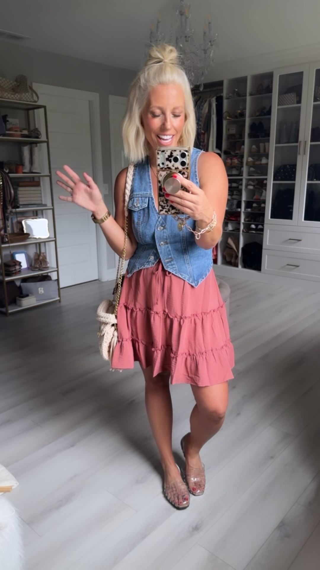 This skirt is a new color to me and I absolutely love it for summer! Paired it with this Amazon denim vest I’ve had forever. 
⬇️⬇️⬇️
Vest medium
Skirt small

#LTKootd #LTKSeasonal #LTKSaleAlert