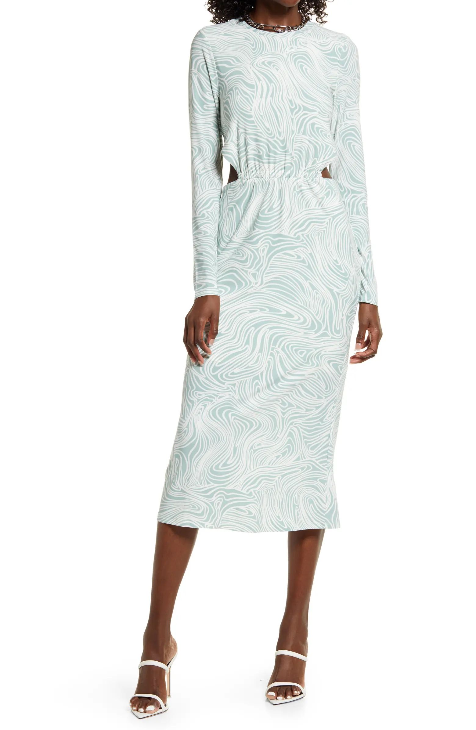 Open Edit Long Sleeve Cutout Dress | Nordstrom | Nordstrom