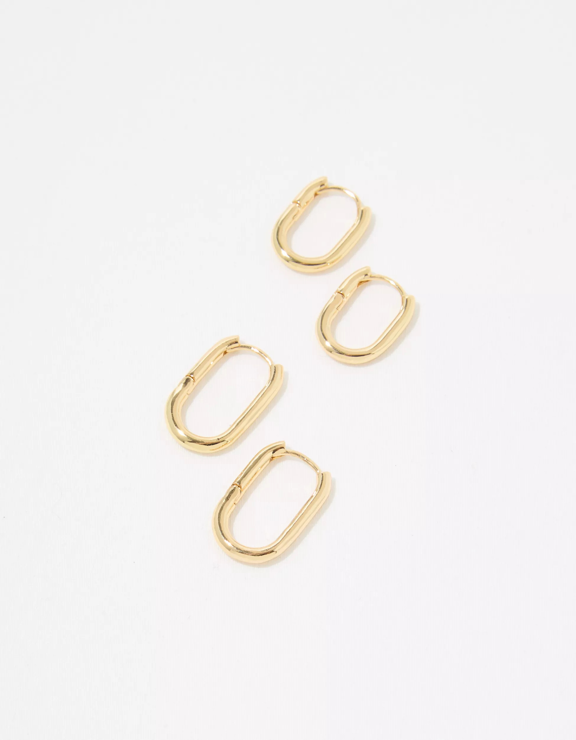 Aerie Chunky Paperclip Hoop Earring Pack | Aerie