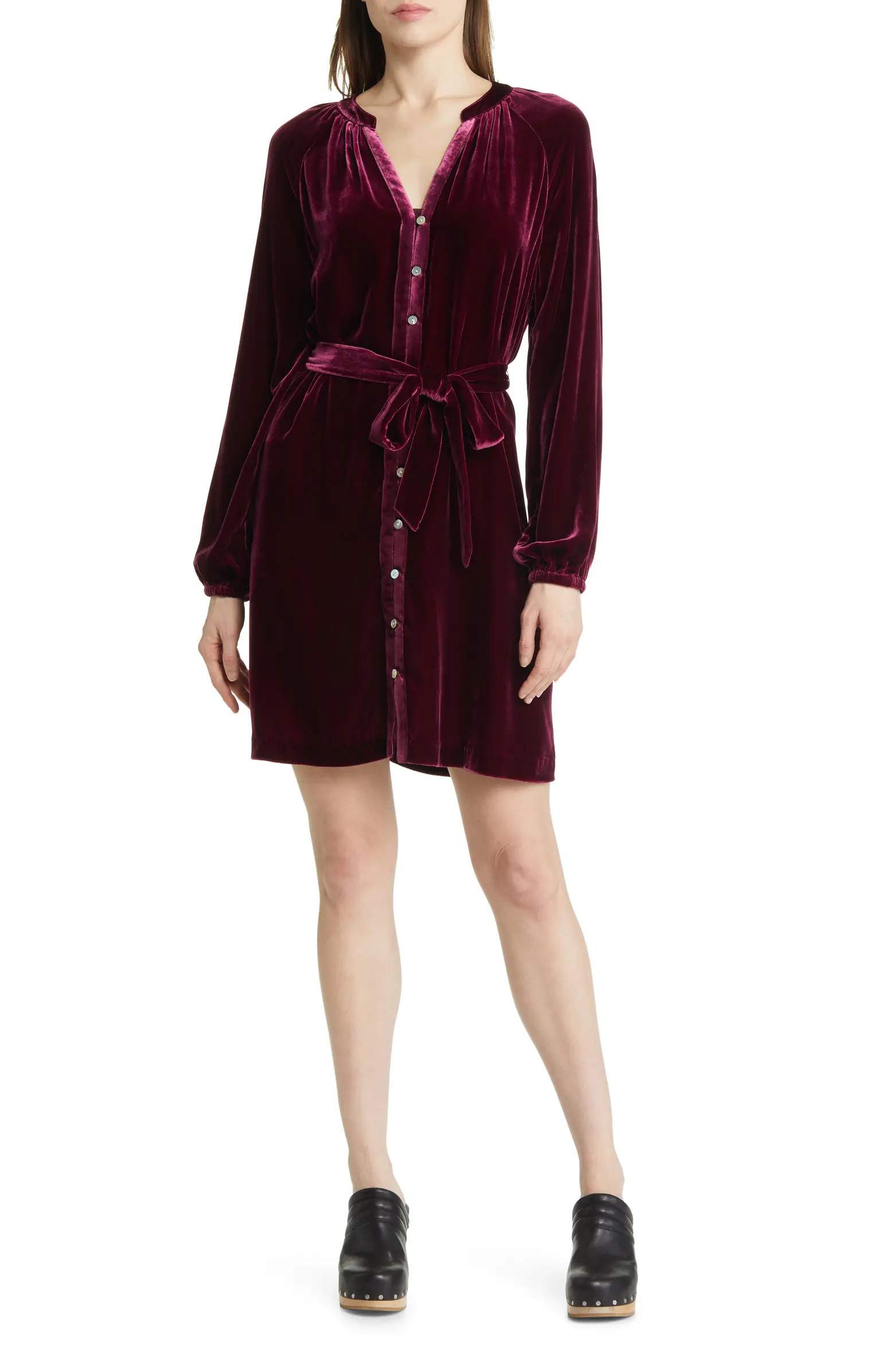 Naomi Long Sleeve Velvet Dress | Nordstrom