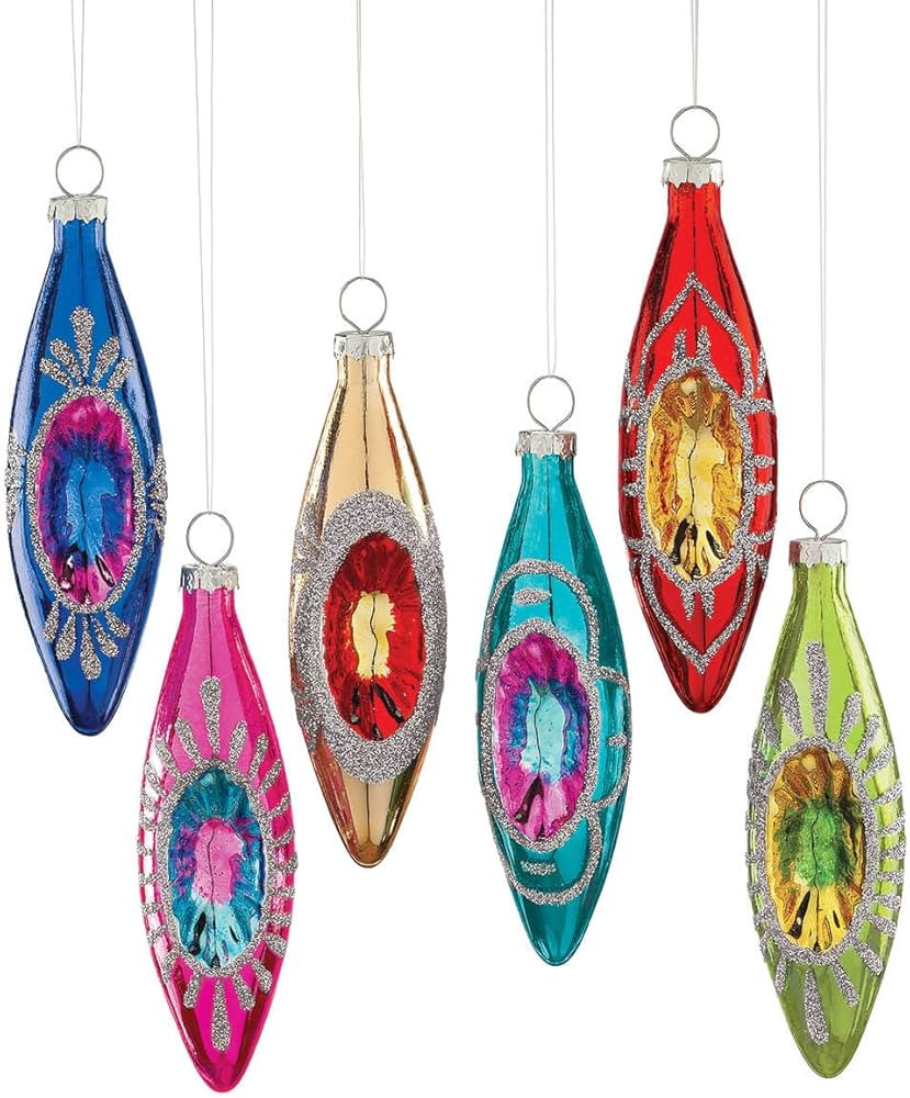 Retro-Like Glass Ornaments, Set of 6 | Amazon (US)
