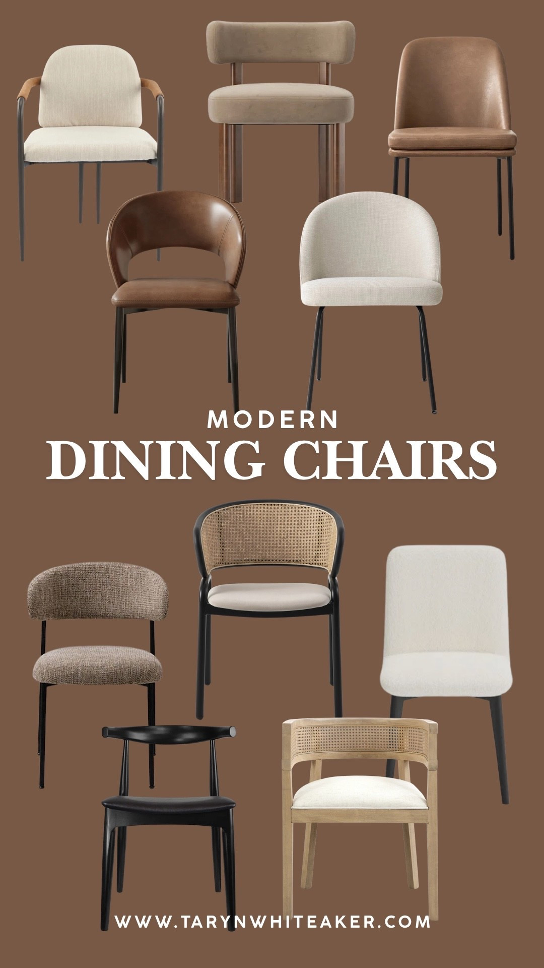 Modern dining chairs that instantly update your space. I love mixing textures like wood, leather, and fabric to keep things interesting while still feeling neutral and timeless. These are the kinds of pieces that make everything look more put together without trying too hard.

Key
modern dining chairs, neutral dining room decor, upholstered dining chairs, leather dining chairs, wood dining chairs, cane dining chairs, minimalist dining room, modern home furniture, dining room update

#LTKSeasonal #LTKHome