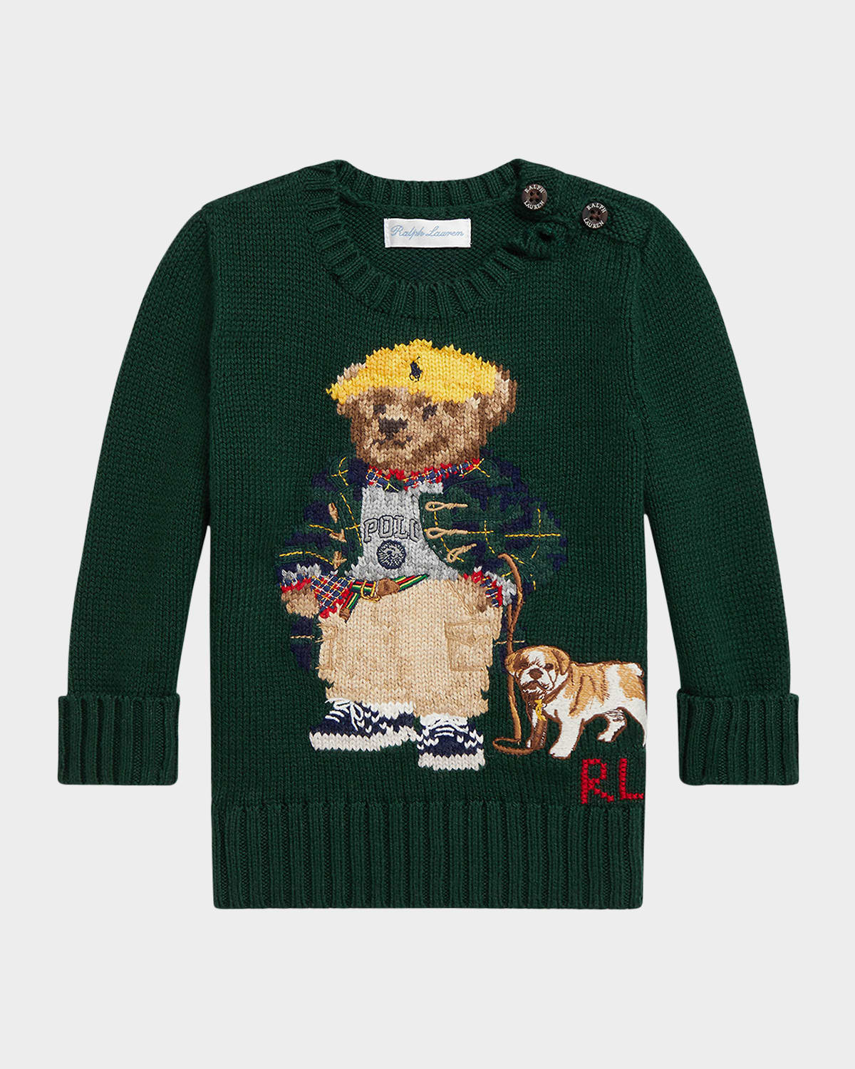Boy's Polo Bear Cotton Wool Crewneck Sweater, Size 3M-24M | Neiman Marcus