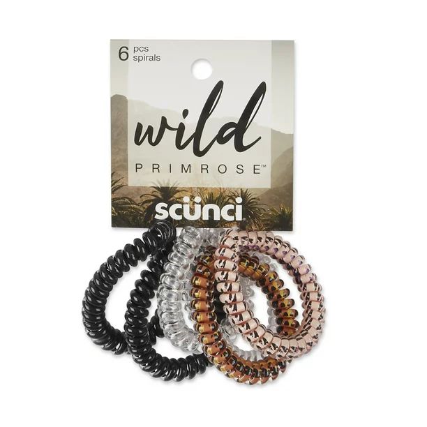 Wild Primrose by Scunci No-Damage Silicone Spiral Stretch Hairbands for All Hair Types in Clear, ... | Walmart (US)