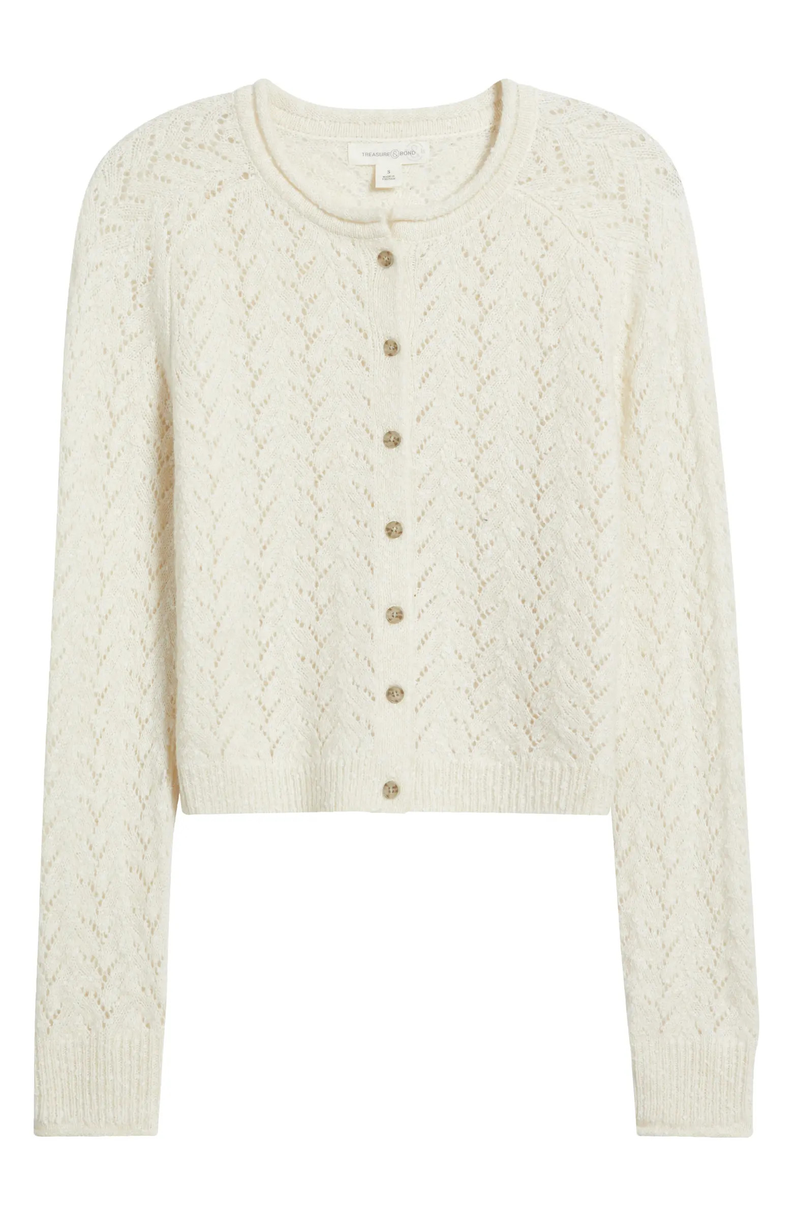 Treasure & Bond Nep Pointelle Cardigan | Nordstrom | Nordstrom