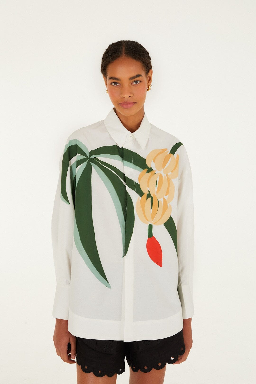 Graphic Banana Tree Organic Cotton Applique Shirt | FARM Rio | FarmRio (US)