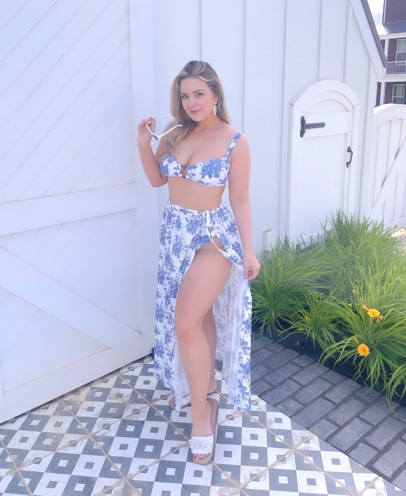 Blue floral bikini and beach skirt💙

#LTKSeasonal #LTKswim #LTKmidsize