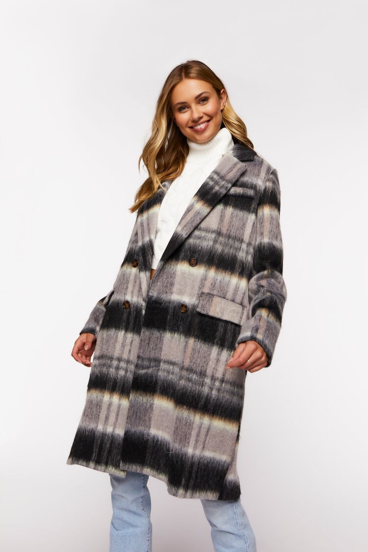 Brushed Plaid Duster Coat | Forever 21 (US)