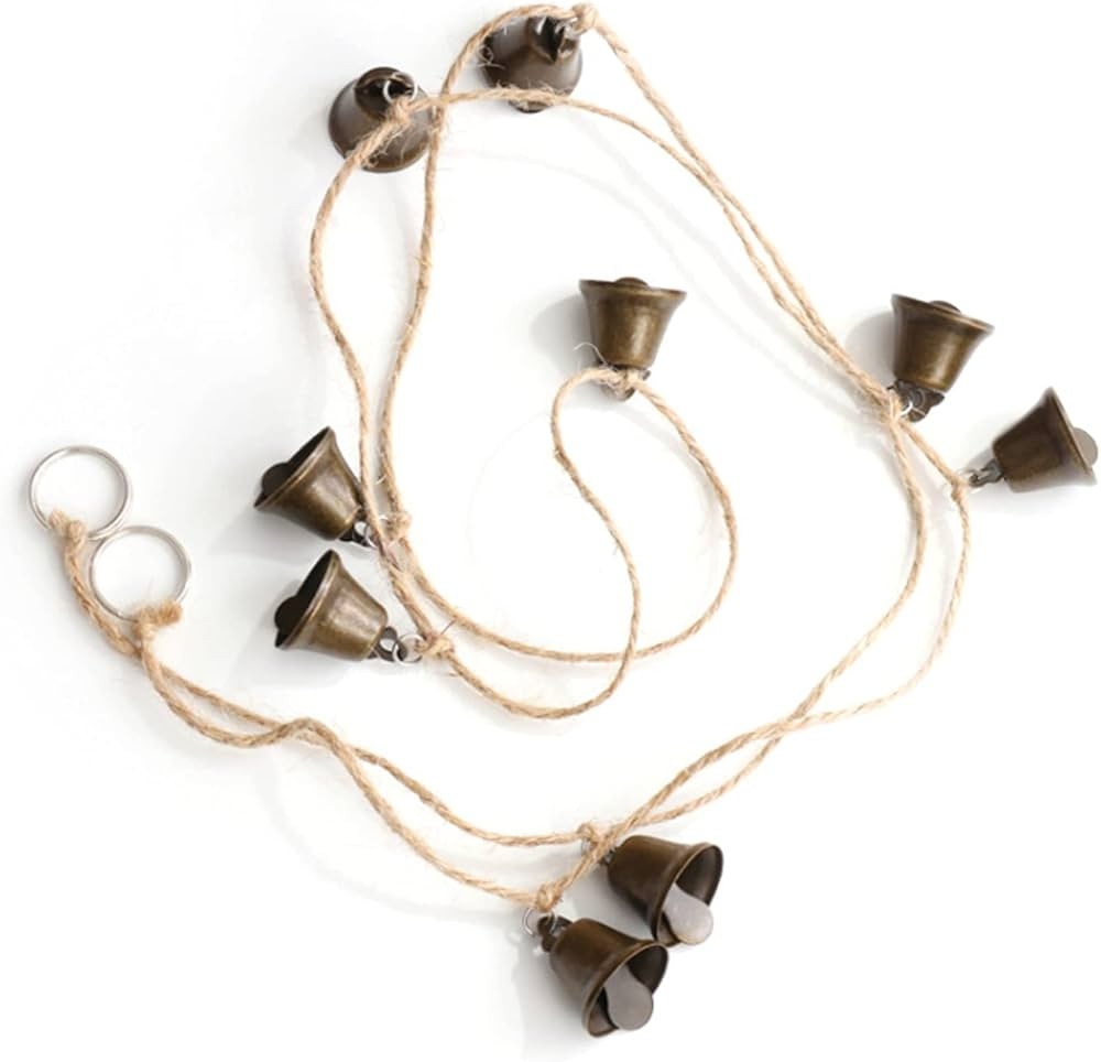 MrMrKura Vintage Jingle Bells Hanging String, 9 Antique Bronze Iron Bells Decorative Hanging Bell... | Amazon (US)