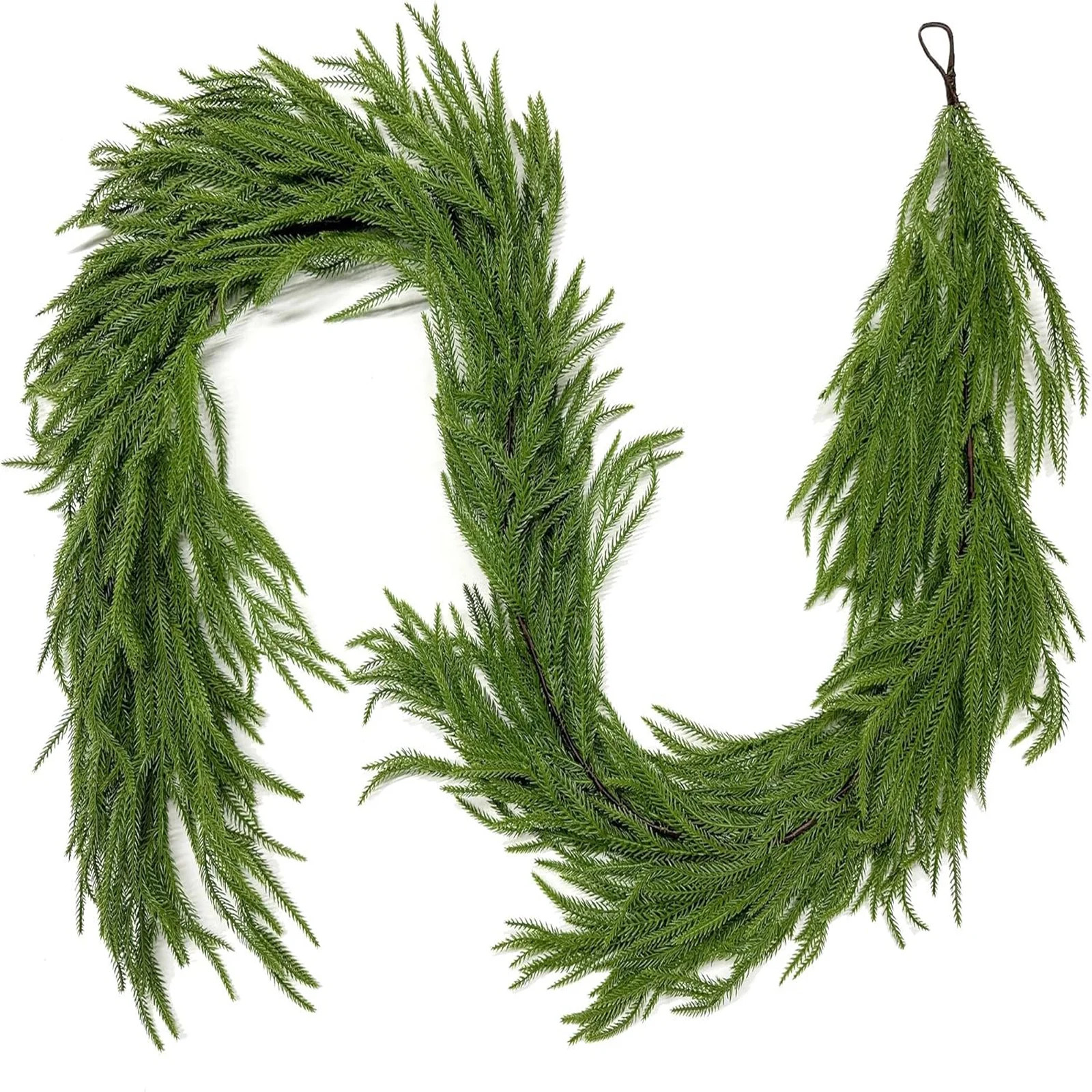 KOYPTL 8.86ft Christmas Garlands Norfolk Pine Garland Real Touch Artificial Faux Greenery Garland... | Walmart (US)