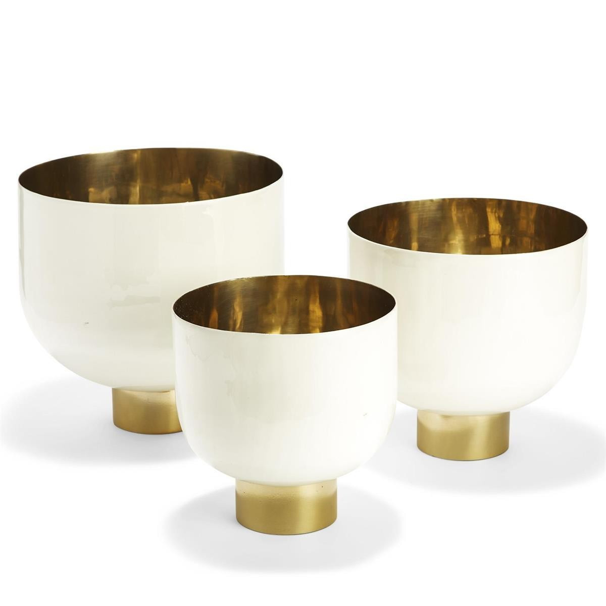 White Bowl with Gold Base | Megan Molten