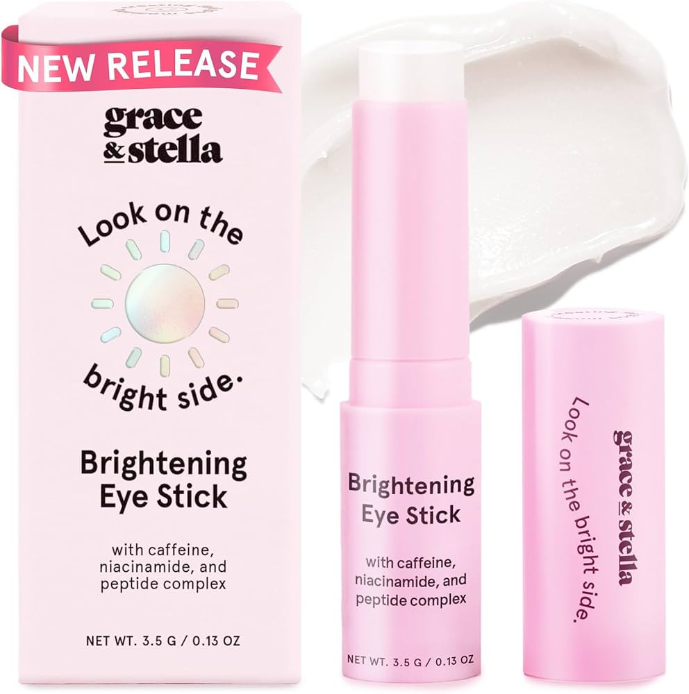 grace & stella Under Eye Brightener Balm Stick - Travel Essentials - Caffeine Eye Cream for Dark ... | Amazon (US)