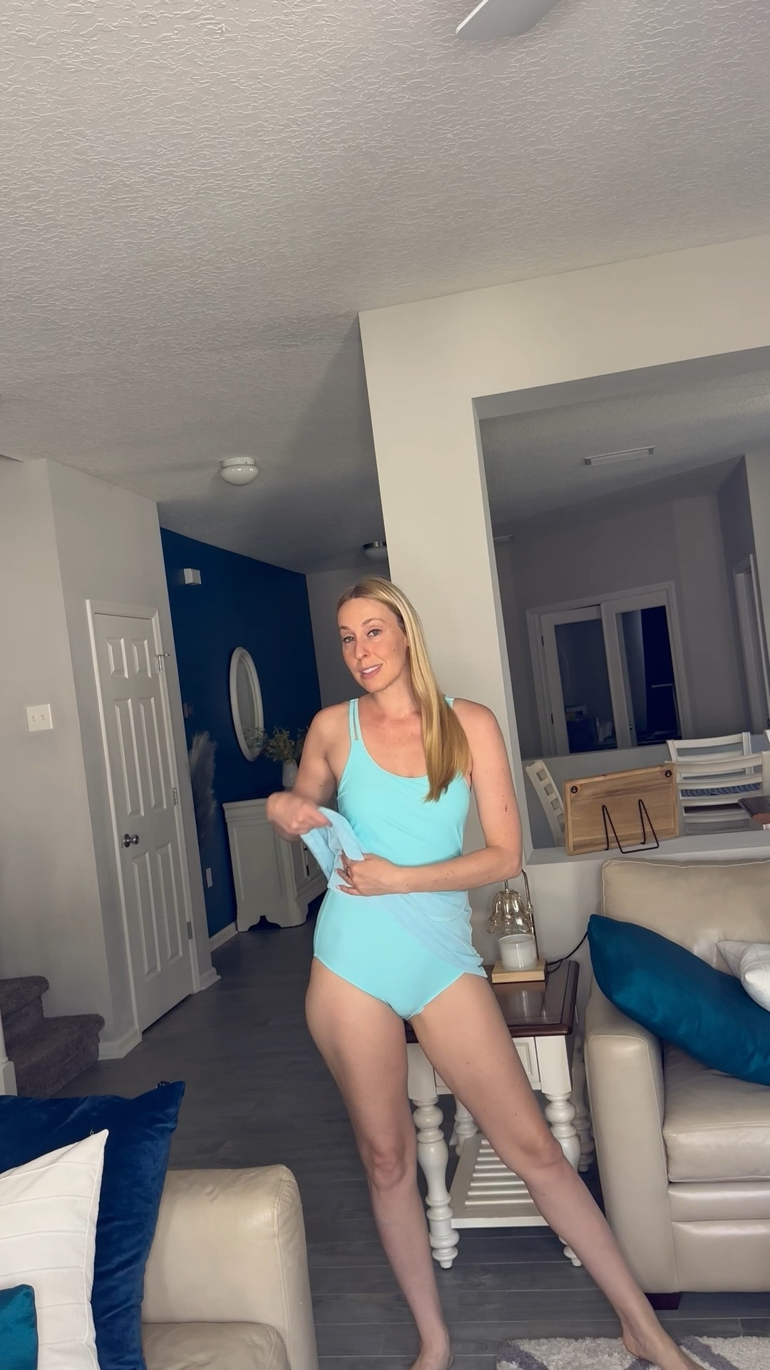 Cool blue swim dress 
💙 I love the mesh skirt and built in support
💙 comfy and perfect for beach moms 
💙wearing small in it, fits true to size and I am 5’10”
💙 Amazon fashion , Amazon under $50

#LTKTall #LTKSwim