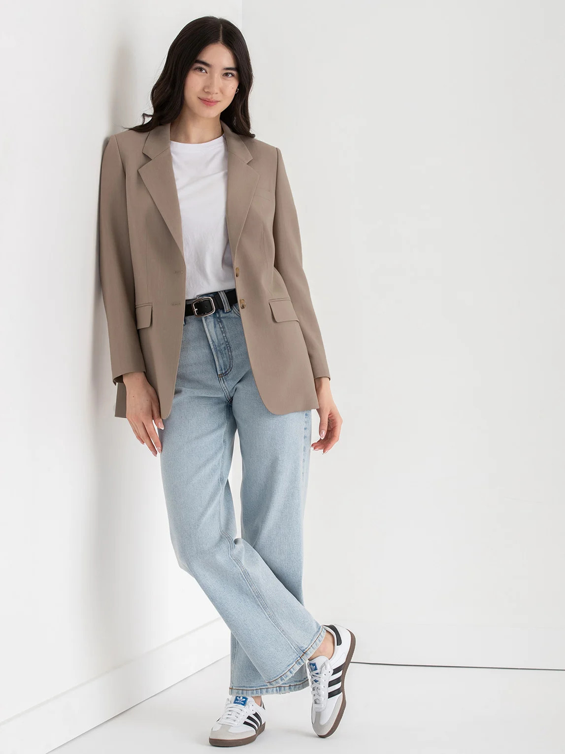 London Double Breasted Relaxed Blazer in Luxe Tailored | Rickis | Ricki's