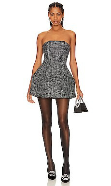 GIUSEPPE DI MORABITO Tweed Mini Dress in Black & White from Revolve.com | Revolve Clothing (Global)