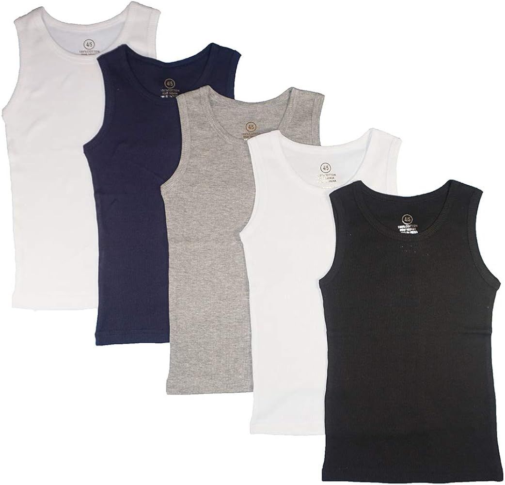 Studio 3 Little/Big Boys 5 Pack Rib Knit Tank Tops | Amazon (US)