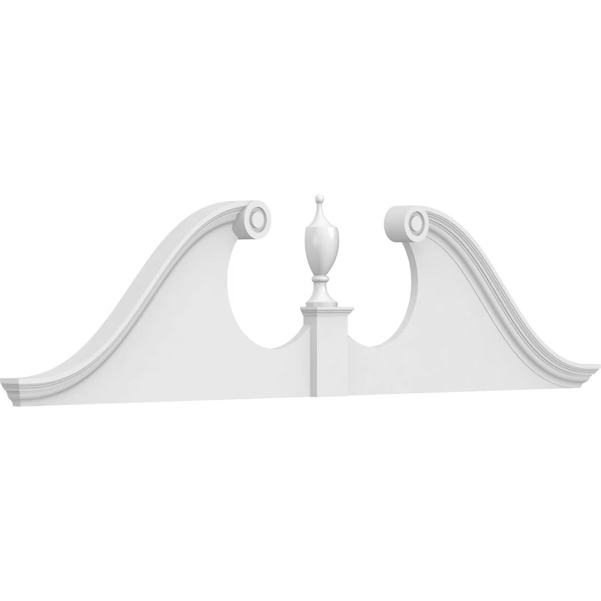 36"W x 9"H x 2-3/4"P Rams Head Architectural Grade PVC Pediment (Urn Ships Unattached in Box) | Wayfair North America